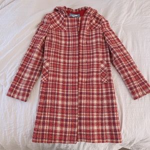 red houndstooth jacket coat
